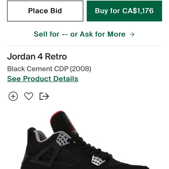 Jordan 4 BRED 2008 CDP SZ 8.5 - Picture 9 of 9